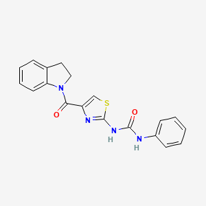 molecular formula C19H16N4O2S B2530328 1-(4-(Indoline-1-carbonyl)thiazol-2-yl)-3-phenylurea CAS No. 955681-48-8