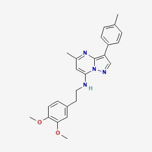 molecular formula C24H26N4O2 B2530334 N-[2-(3,4-dimethoxyphenyl)ethyl]-5-methyl-3-(4-methylphenyl)pyrazolo[1,5-a]pyrimidin-7-amine CAS No. 900892-55-9