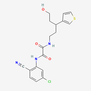 molecular formula C18H18ClN3O3S B2530336 N1-(5-chloro-2-cyanophenyl)-N2-(5-hydroxy-3-(thiophen-3-yl)pentyl)oxalamide CAS No. 2034482-49-8