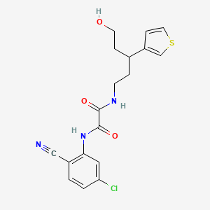 molecular formula C18H18ClN3O3S B2530336 N1-(5-クロロ-2-シアノフェニル)-N2-(5-ヒドロキシ-3-(チオフェン-3-イル)ペンチル)オキサラミド CAS No. 2034482-49-8