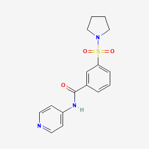 molecular formula C16H17N3O3S B2530337 N-pyridin-4-yl-3-pyrrolidin-1-ylsulfonylbenzamide CAS No. 406927-08-0