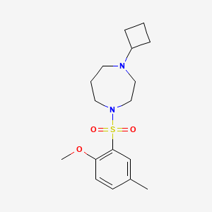 molecular formula C17H26N2O3S B2530339 1-Cyclobutyl-4-((2-methoxy-5-methylphenyl)sulfonyl)-1,4-diazepane CAS No. 2319801-57-3