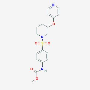 molecular formula C18H21N3O5S B2530342 Methyl (4-((3-(pyridin-4-yloxy)piperidin-1-yl)sulfonyl)phenyl)carbamate CAS No. 2034574-96-2