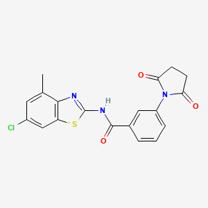 molecular formula C19H14ClN3O3S B2530343 N-(6-chloro-4-methylbenzo[d]thiazol-2-yl)-3-(2,5-dioxopyrrolidin-1-yl)benzamide CAS No. 897618-05-2