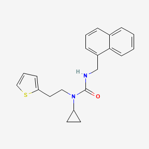 molecular formula C21H22N2OS B2530353 1-Cyclopropyl-3-(naphthalen-1-ylmethyl)-1-(2-(thiophen-2-yl)ethyl)urea CAS No. 1396844-93-1
