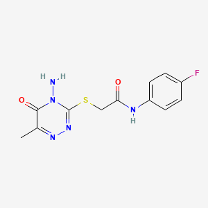 2-[(4-amino-6-methyl-5-oxo-1,2,4-triazin-3-yl)sulfanyl]-N-(4-fluorophenyl)acetamide