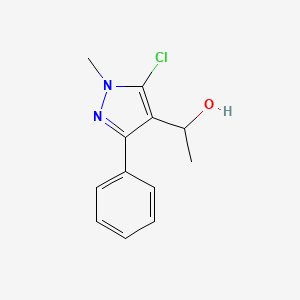 molecular formula C12H13ClN2O B2530359 1-(5-chloro-1-methyl-3-phenyl-1H-pyrazol-4-yl)-1-ethanol CAS No. 318497-78-8