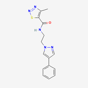 4-methyl-N-(2-(4-phenyl-1H-pyrazol-1-yl)ethyl)-1,2,3-thiadiazole-5-carboxamide