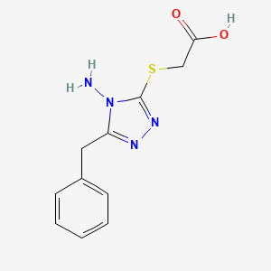 molecular formula C11H12N4O2S B2530369 2-[(4-amino-5-benzyl-4H-1,2,4-triazol-3-yl)sulfanyl]acetic acid CAS No. 337487-57-7