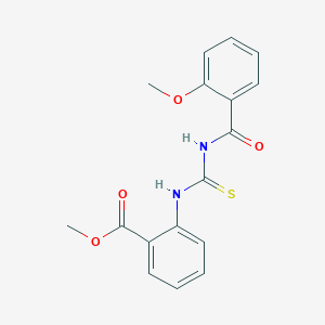molecular formula C17H16N2O4S B253037 Methyl 2-({[(2-methoxybenzoyl)amino]carbothioyl}amino)benzoate 