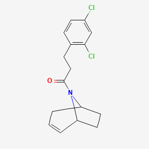 molecular formula C16H17Cl2NO B2530371 1-((1R,5S)-8-azabicyclo[3.2.1]oct-2-en-8-yl)-3-(2,4-dichlorophenyl)propan-1-one CAS No. 1797739-85-5