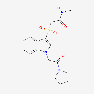 molecular formula C17H21N3O4S B2530378 N-methyl-2-[1-(2-oxo-2-pyrrolidin-1-ylethyl)indol-3-yl]sulfonylacetamide CAS No. 878058-02-7