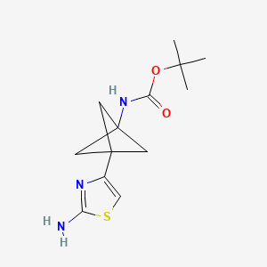 molecular formula C13H19N3O2S B2530382 tert-Butyl [3-(2-amino-1,3-thiazol-4-yl)bicyclo[1.1.1]pent-1-yl]carbamate CAS No. 1980054-40-7