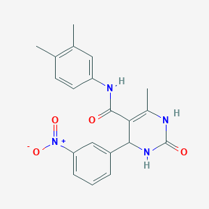 molecular formula C20H20N4O4 B2530391 N-(3,4-dimethylphenyl)-6-methyl-4-(3-nitrophenyl)-2-oxo-1,2,3,4-tetrahydropyrimidine-5-carboxamide CAS No. 406690-66-2