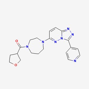 molecular formula C20H23N7O2 B2530403 Oxolan-3-yl-[4-(3-pyridin-4-yl-[1,2,4]triazolo[4,3-b]pyridazin-6-yl)-1,4-diazepan-1-yl]methanone CAS No. 2380087-79-4