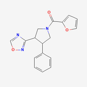 molecular formula C17H15N3O3 B2530404 (3-(1,2,4-Oxadiazol-3-yl)-4-phenylpyrrolidin-1-yl)(furan-2-yl)methanone CAS No. 2034323-96-9