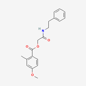molecular formula C19H21NO4 B2530412 2-Oxo-2-(phenethylamino)ethyl 4-methoxy-2-methylbenzoate CAS No. 1794854-76-4