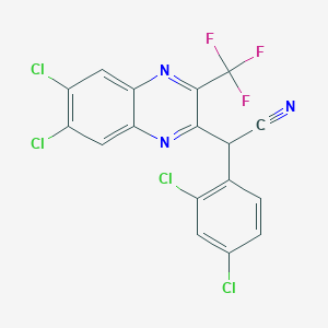 molecular formula C17H6Cl4F3N3 B2530429 2-(2,4-二氯苯基)-2-[6,7-二氯-3-(三氟甲基)-2-喹喔啉基]丙腈 CAS No. 478046-34-3