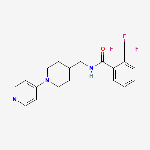 molecular formula C19H20F3N3O B2530431 N-((1-(吡啶-4-基)哌啶-4-基)甲基)-2-(三氟甲基)苯甲酰胺 CAS No. 2034504-46-4