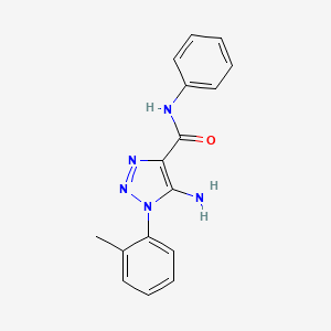 molecular formula C16H15N5O B2530436 5-amino-N-phenyl-1-(o-tolyl)-1H-1,2,3-triazole-4-carboxamide CAS No. 950240-47-8