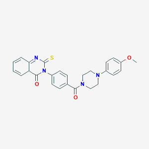 molecular formula C26H24N4O3S B2530442 3-{4-[4-(4-Methoxyphenyl)piperazine-1-carbonyl]phenyl}-2-sulfanylidene-1,2,3,4-tetrahydroquinazolin-4-one CAS No. 450371-78-5