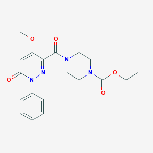 molecular formula C19H22N4O5 B2530447 Ethyl 4-(4-methoxy-6-oxo-1-phenylpyridazine-3-carbonyl)piperazine-1-carboxylate CAS No. 921516-40-7