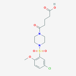 molecular formula C16H21ClN2O6S B2530448 5-[4-(5-Chloro-2-methoxybenzenesulfonyl)piperazin-1-yl]-5-oxopentanoic acid CAS No. 1803580-64-4