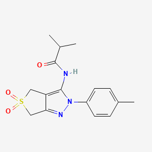 molecular formula C16H19N3O3S B2530450 N-(5,5-dioxido-2-(p-tolyl)-4,6-dihydro-2H-thieno[3,4-c]pyrazol-3-yl)isobutyramide CAS No. 449786-78-1