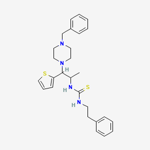 molecular formula C27H34N4S2 B2530460 1-(1-(4-苄基哌嗪-1-基)-1-(噻吩-2-基)丙烷-2-基)-3-苯乙基硫脲 CAS No. 863017-74-7