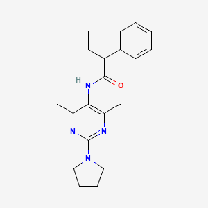 molecular formula C20H26N4O B2530462 N-(4,6-dimethyl-2-(pyrrolidin-1-yl)pyrimidin-5-yl)-2-phenylbutanamide CAS No. 1448052-71-8