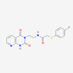 N-(2-(2,4-dioxo-1,2-dihydropyrido[2,3-d]pyrimidin-3(4H)-yl)ethyl)-2-((4-fluorophenyl)thio)acetamide