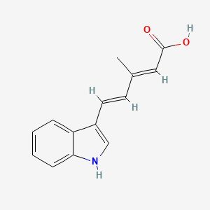 molecular formula C14H13NO2 B2530475 (2E,4E)-5-(1H-indol-3-yl)-3-methylpenta-2,4-dienoic acid CAS No. 1431320-18-1