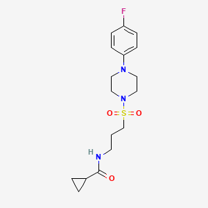 molecular formula C17H24FN3O3S B2530482 N-(3-((4-(4-fluorophenyl)piperazin-1-yl)sulfonyl)propyl)cyclopropanecarboxamide CAS No. 1021040-53-8