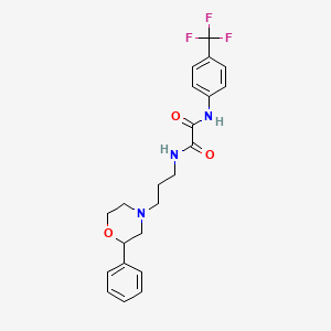 molecular formula C22H24F3N3O3 B2530485 N1-(3-(2-phenylmorpholino)propyl)-N2-(4-(trifluoromethyl)phenyl)oxalamide CAS No. 954005-10-8