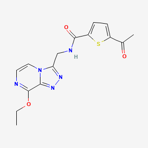 molecular formula C15H15N5O3S B2530487 5-acetyl-N-((8-ethoxy-[1,2,4]triazolo[4,3-a]pyrazin-3-yl)methyl)thiophene-2-carboxamide CAS No. 2034547-73-2