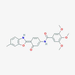 molecular formula C24H22N2O6 B253049 3,4,5-trimethoxy-N-[(4Z)-4-(6-methyl-3H-1,3-benzoxazol-2-ylidene)-3-oxocyclohexa-1,5-dien-1-yl]benzamide 