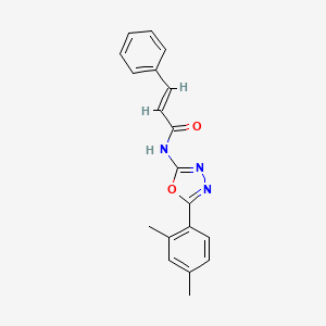 molecular formula C19H17N3O2 B2530492 N-(5-(2,4-dimethylphenyl)-1,3,4-oxadiazol-2-yl)cinnamamide CAS No. 891144-44-8