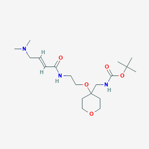 molecular formula C19H35N3O5 B2530495 Tert-butyl N-[[4-[2-[[(E)-4-(dimethylamino)but-2-enoyl]amino]ethoxy]oxan-4-yl]methyl]carbamate CAS No. 2411325-52-3