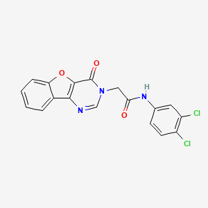 molecular formula C18H11Cl2N3O3 B2530505 N-(3,4-dichlorophenyl)-2-(4-oxo-[1]benzofuro[3,2-d]pyrimidin-3-yl)acetamide CAS No. 849528-82-1