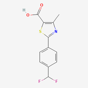 molecular formula C12H9F2NO2S B2530506 2-(4-(Difluoromethyl)phenyl)-4-methylthiazole-5-carboxylic acid CAS No. 1550569-16-8