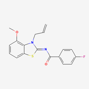 molecular formula C18H15FN2O2S B2530509 (Z)-N-(3-烯丙基-4-甲氧基苯并[d]噻唑-2(3H)-亚甲基)-4-氟苯甲酰胺 CAS No. 868375-99-9