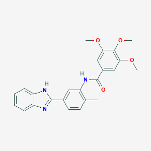 molecular formula C24H23N3O4 B253051 N-[5-(1H-benzimidazol-2-yl)-2-methylphenyl]-3,4,5-trimethoxybenzamide 