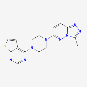 molecular formula C16H16N8S B2530518 4-[4-(3-Methyl-[1,2,4]triazolo[4,3-b]pyridazin-6-yl)piperazin-1-yl]thieno[2,3-d]pyrimidine CAS No. 2380185-31-7