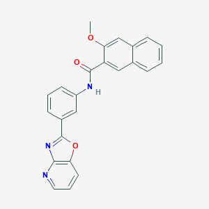 molecular formula C24H17N3O3 B253052 3-methoxy-N-[3-([1,3]oxazolo[4,5-b]pyridin-2-yl)phenyl]naphthalene-2-carboxamide 