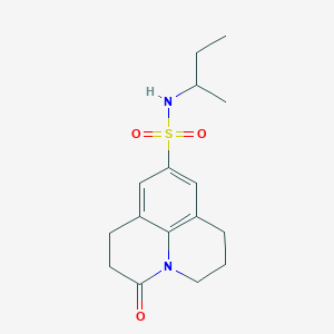 molecular formula C16H22N2O3S B2530522 N-(sec-butyl)-3-oxo-1,2,3,5,6,7-hexahydropyrido[3,2,1-ij]quinoline-9-sulfonamide CAS No. 898423-39-7