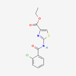 molecular formula C13H11ClN2O3S B2530523 Ethyl 2-[(2-chlorobenzoyl)amino]-1,3-thiazole-4-carboxylate CAS No. 324538-40-1