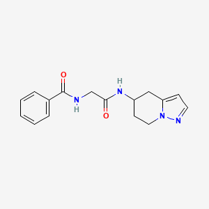 molecular formula C16H18N4O2 B2530525 N-(2-氧代-2-((4,5,6,7-四氢吡唑并[1,5-a]吡啶-5-基)氨基)乙基)苯甲酰胺 CAS No. 2034587-40-9