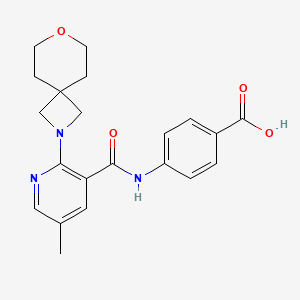 molecular formula C21H23N3O4 B2530526 4-[[5-甲基-2-(7-氧杂-2-氮杂螺[3.5]壬-2-基)吡啶-3-羰基]氨基]苯甲酸 CAS No. 2225142-41-4