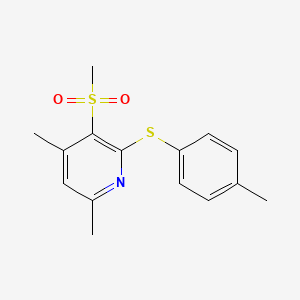 molecular formula C15H17NO2S2 B2530527 4,6-Dimethyl-2-[(4-methylphenyl)sulfanyl]-3-(methylsulfonyl)pyridine CAS No. 343372-78-1