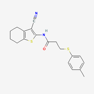 N-(3-cyano-4,5,6,7-tetrahydrobenzo[b]thiophen-2-yl)-3-(p-tolylthio)propanamide